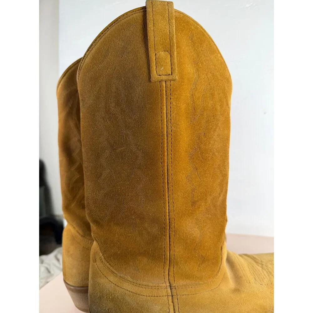 Vintage Laredo Cowboy Boot Mens 10.5 Extra Wide Drew 68216 Tan Suede Western EW